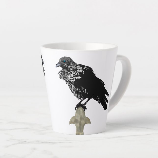 Taza De Café Latte Inked Raven (Ángulo derecho)