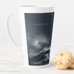 Taza De Café Latte Inquebrantable - Estética de Océano Tempestuoso y