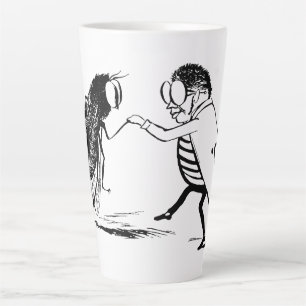 Taza De Café Latte Insectos antiguos bailando; Mosca azulada