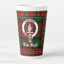 Taza De Café Latte Insignia de Escudo de Clan Boyd y Tartán