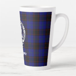 Taza De Café Latte Insignia del Escudo del hogar de clan y Tartán