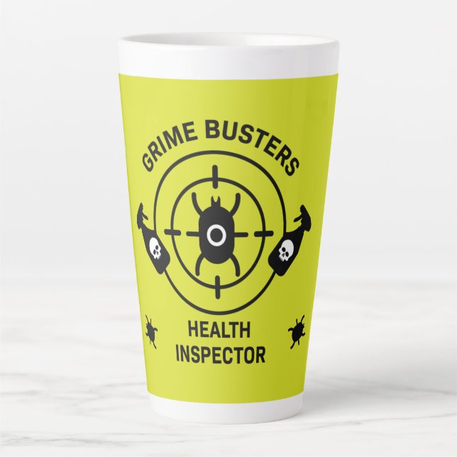 Taza De Café Latte Inspector de salud (Anverso)