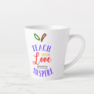 Taza De Café Latte Inspira amor de enseñanza