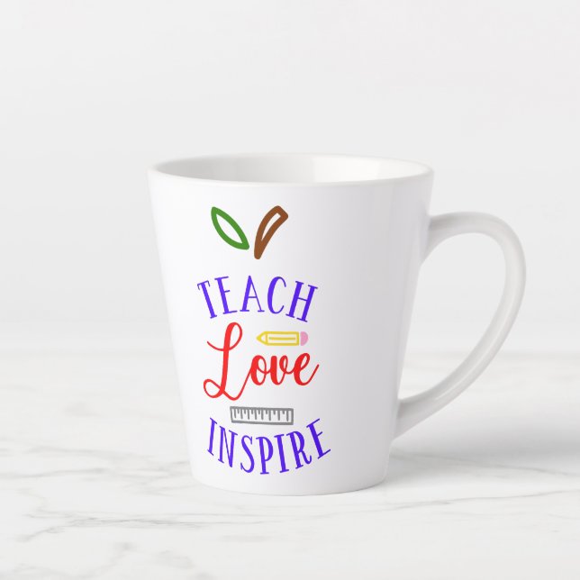 Taza De Café Latte Inspira amor de enseñanza (Derecha)