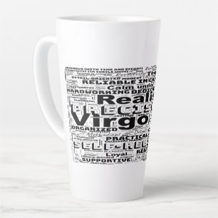 Taza De Café Latte Inspiración en la nube de palabras zodiacas de Vir