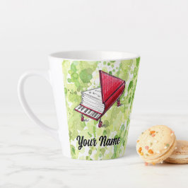 Taza De Café Latte Inspiración Literaria Y Musical Personalizable