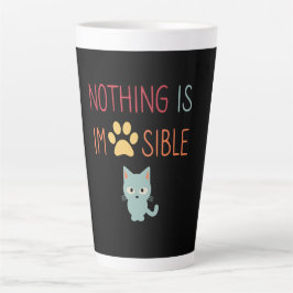 Taza De Café Latte Inspirador lindo gato motivacional