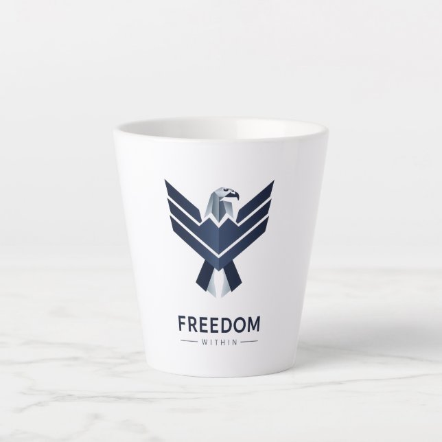 Taza De Café Latte Inspirational "Freedom Within" Eagle Logo (Anverso)