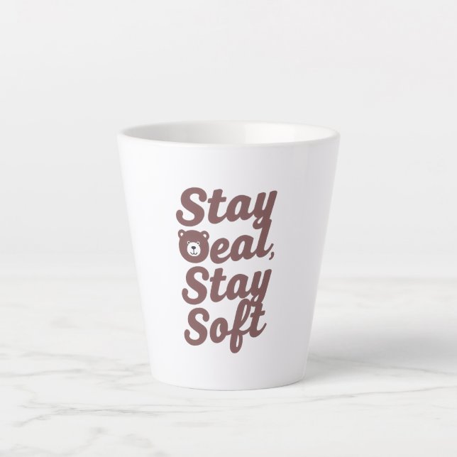 Taza De Café Latte Inspirational Kindness Quote with Cozy Bear (Anverso)