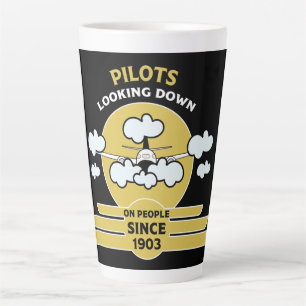 Taza De Café Latte Instructor de vuelo   Escuela de vuelo   Graduado 
