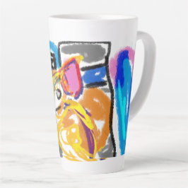 Taza De Café Latte Inu shiba en la ciudad