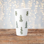 Taza De Café Latte Invierno de moda | Patrón de árbol de Navidad<br><div class="desc">Invierno de moda | Patrón de árbol de Navidad</div>