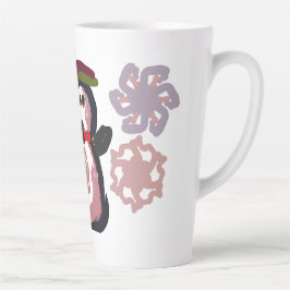 Taza De Café Latte Invierno de pingüino
