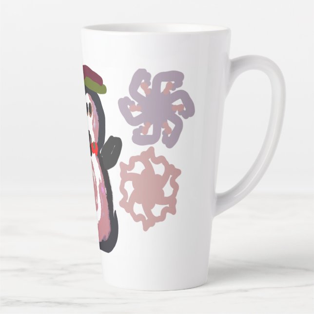 Taza De Café Latte Invierno de pingüino (Derecha)