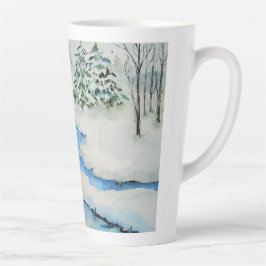Taza De Café Latte Invierno en el valle