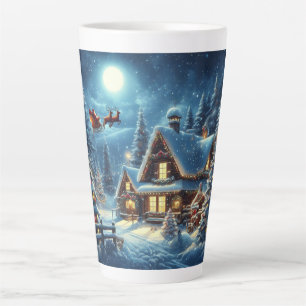 Taza De Café Latte Invierno/Santa/Navidades/Nieve