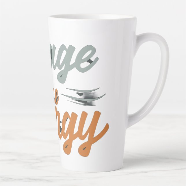 Taza De Café Latte Involucrar El Gran Latte De Energía (Derecha)