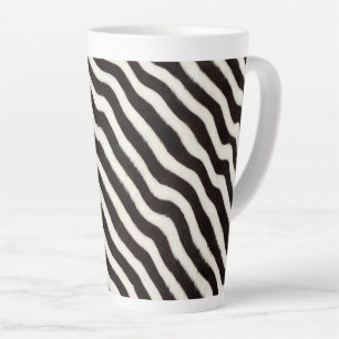 Taza De Café Latte Ir Estampado de Cebra Rayas Negro Blanco Pelaje Fa