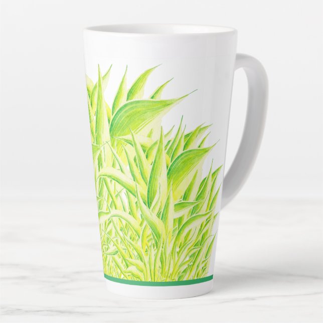 Taza De Café Latte Iris de cebra en una gran taza de latte (Ángulo derecho)