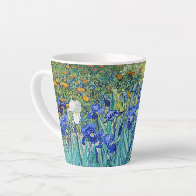 Taza De Café Latte Irises Vincent van Gogh (Ángulo izquierdo)