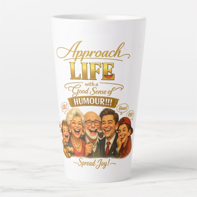 Taza De Café Latte Irradiar alegría (Anverso)