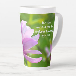 Taza De Café Latte Isaiah 40:8 Latte Mug