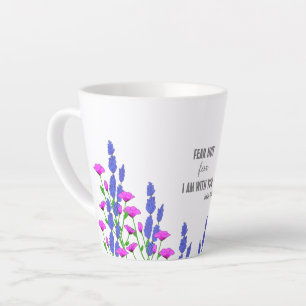 Taza De Café Latte Isaías 41:10 Verso religioso cristiano floral