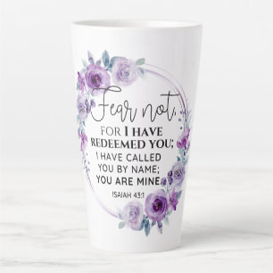 Taza De Café Latte Isaías 43:1 No temas Te He Redimido Floral