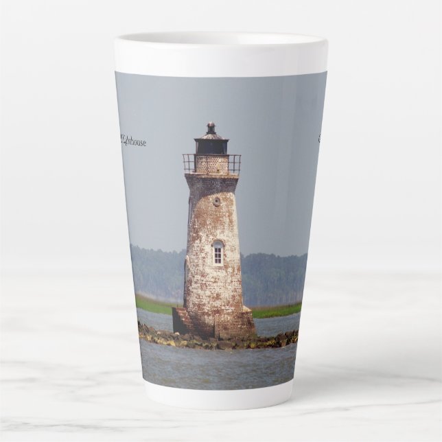 Taza De Café Latte Isla Cockspur Lighthouse lata mug (Anverso)