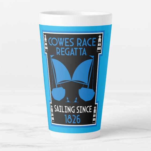 Taza De Café Latte Isla Cowes de Wight Yacht Regatta (Anverso)