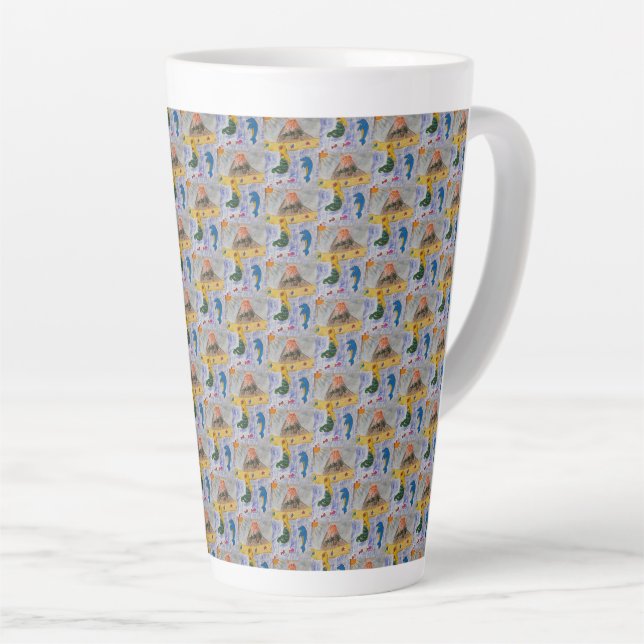Taza De Café Latte Isla de la Sirena Latte Mug (Ángulo derecho)