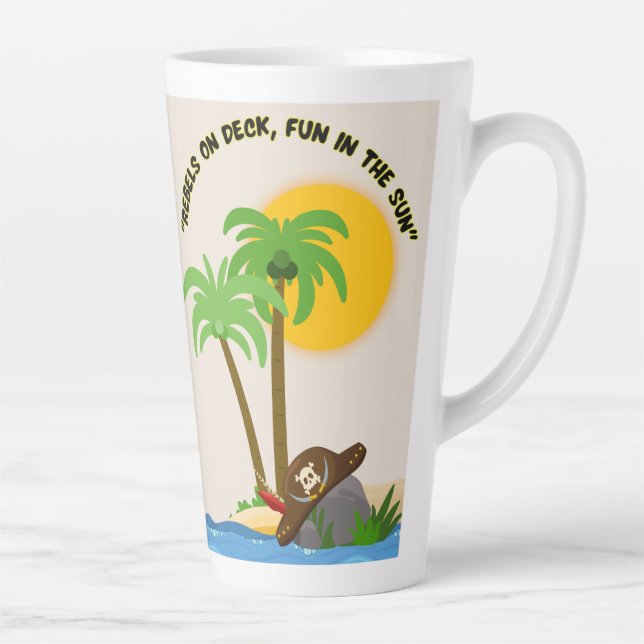Taza De Café Latte isla pirata playa (Derecha)
