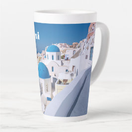 Taza De Café Latte Isla Santorini, Grecia