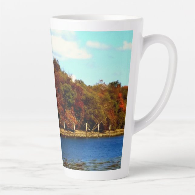 Taza De Café Latte Islas en el Stream Latte Mug (Derecha)
