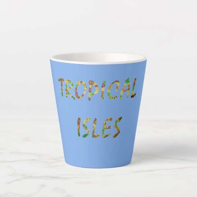 Taza De Café Latte Islas Tropicales - Corona (Anverso)