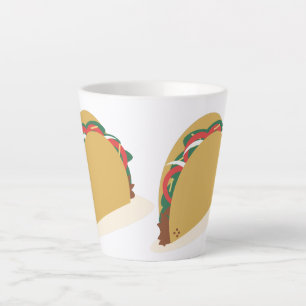 Taza De Café Latte Isometric Tacos Shell Food Restaurant