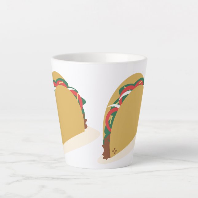 Taza De Café Latte Isometric Tacos Shell Food Restaurant (Anverso)