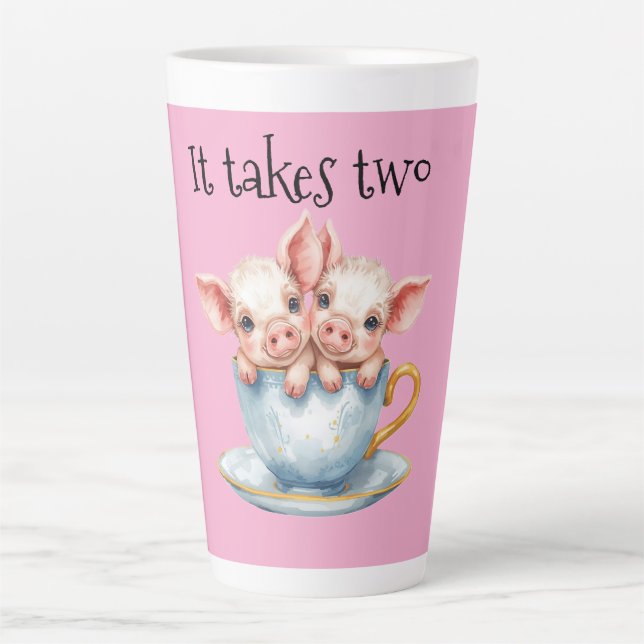 Taza De Café Latte It Takes Two Teacup Piglets (Anverso)