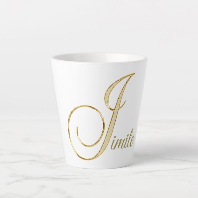 Taza De Café Latte "J inicial"  (Anverso)