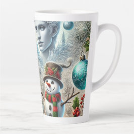 Taza De Café Latte jack frost y navidades de snowman tema 2