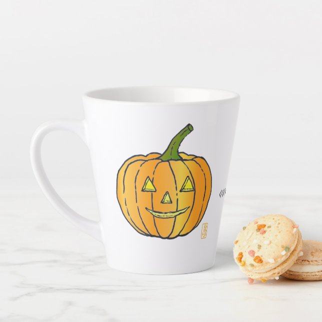 Taza De Café Latte Jack-o-lantern de 12 oz. (In situ)