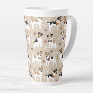 Taza De Café Latte Jack Russell Terrier Paws and Bones