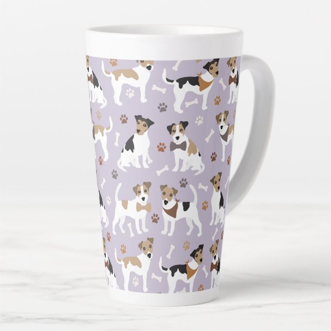 Taza De Café Latte Jack Russell Terrier Paws and Bones Latte Mug (Ángulo derecho)