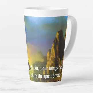 Taza De Café Latte Jackie, tus alas se elevan donde el espíritu respi