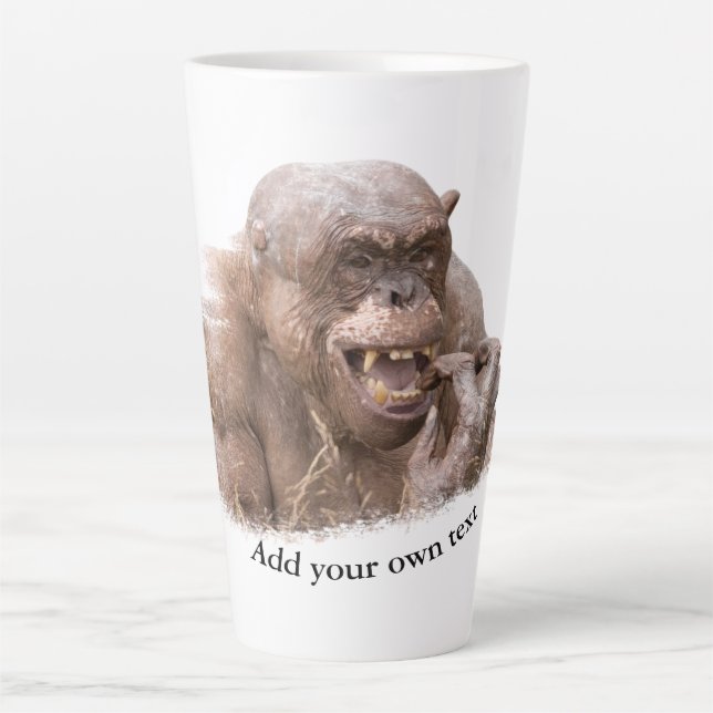 Taza De Café Latte Jambo el chimpancé sin pelo (Anverso)