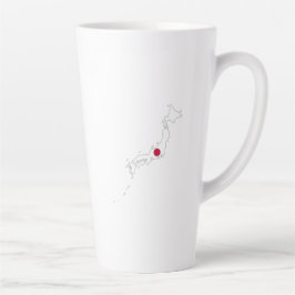 Taza De Café Latte Japan flag on the map