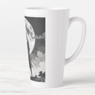 Taza De Café Latte japanese ninja　月夜の忍者　静寂なる守護者