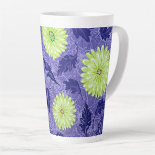 Taza De Café Latte Jardín de Daisy a Medianoche
