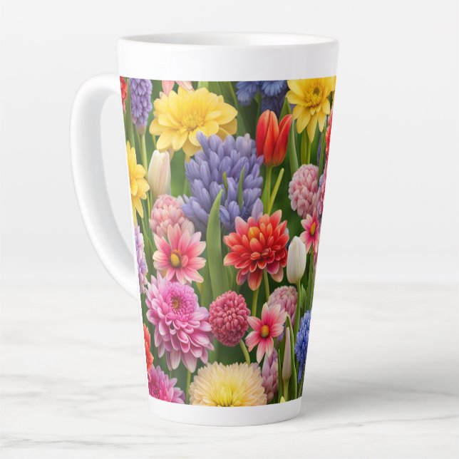 Taza De Café Latte Jardín de flores #44 - (Ángulo izquierdo)