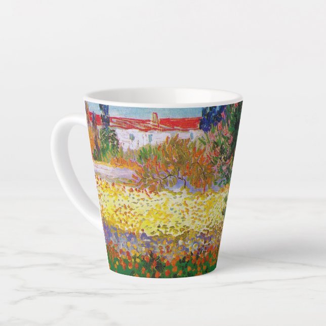 Taza De Café Latte Jardín de flores, Van Gogh (Ángulo izquierdo)